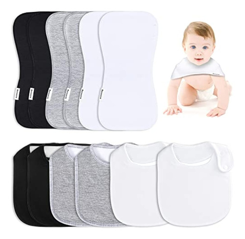 Burp Cloths & Baby Bibs Set 2-in-1 Cotton Super Absorbent