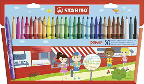 Set De 30 Bolígrafos Para Colorear Stabilo Power Wallet, Mul