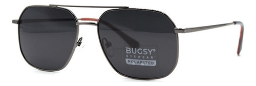 Lente De Sol Bugsy - 5100 Diseño Plateado Y Negro