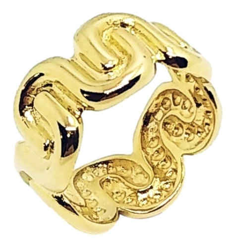 Anillo De Oro 18k Laminado Para Mujer Entrelazado Dorado 