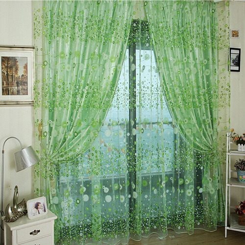 Cortina Transparente En Forma De Flor Para Ventana, Cenefa D