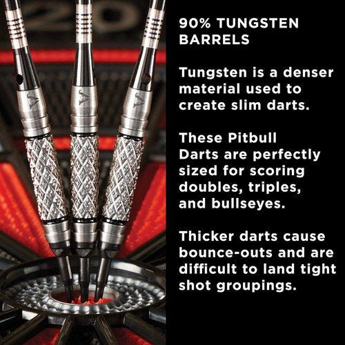Pitbull 90% Tungsten Soft Tip Darts With Storage/travel...