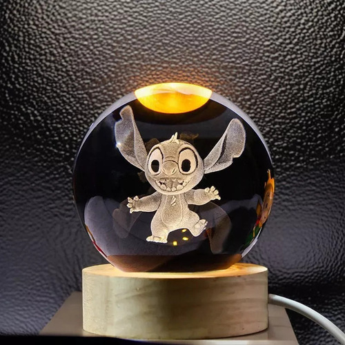 Lámpara De Mesa Led Stitch Sua Elegance Crystal Ball, 2 Unid