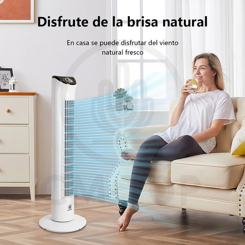 Ventilador De Torre Cm-top Oscilante Portátil Para El Hogar Color Blanco