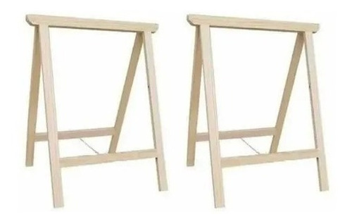 2 Cavalete Madeira Cor Natural 100x50 Estrado