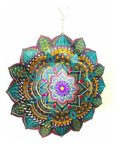 Espiral De Viento  Giratorio Wind Spinner Mandala Turquesa