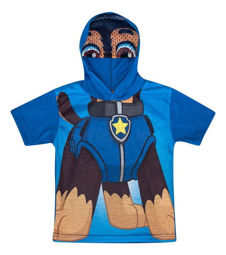 Remera Niño Paw Patrol Disfraz Chase Con Mascara Original