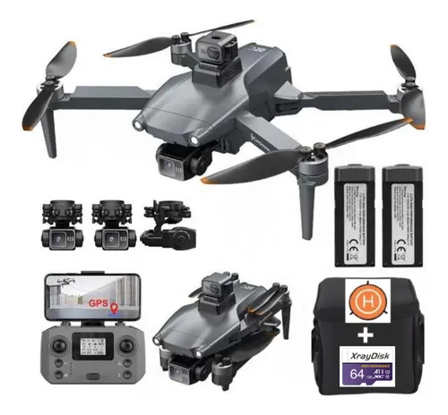 comprar Drone Profissional L600 Pro Max Sensor 3 Eixos Gps+casecinza
