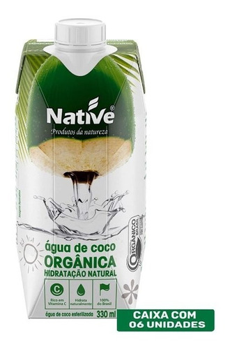 6 Água De Coco Orgânica Native 6x330ml - Não Contém Glúten