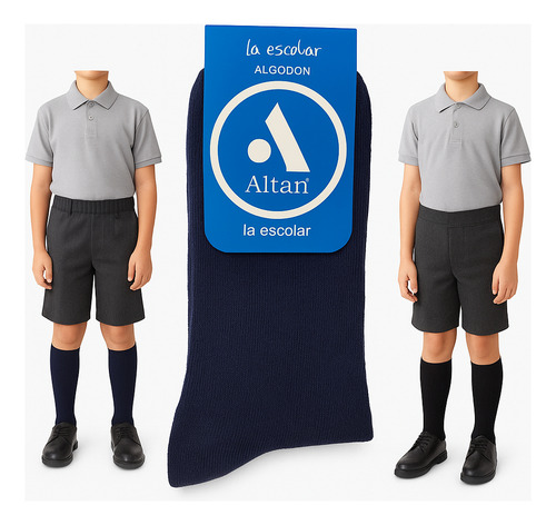 Pack De 6 Calcetin De Vestir Liso De Algodón Para Niño
