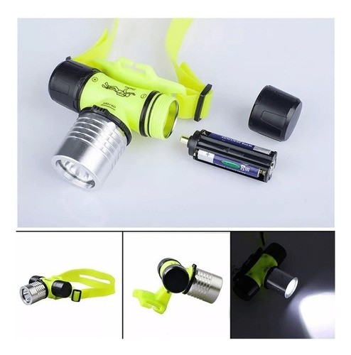 Linterna Frontal Cabeza Led Acuatica Para Buceo Submarino