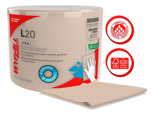 Combo X2 Bobina De Limpieza Wypall L20 Kimberly Clark