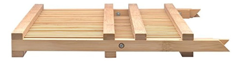 Estante De Secado Plegable Del Plato Compacto De Bambú De La