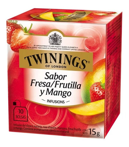 Imagen 1 de 4 de Té Twinings Frutilla Y Mango