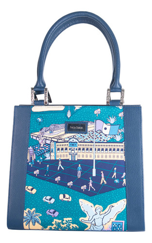 Bolsa Yaab Pineda Covalin Diseño Mi Ciudad Color Azul Acero