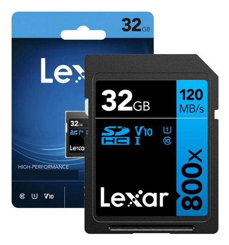 Caixa Com 10 Unidades Cartão Sd Lexar 32gb 800x 120mb/s V10