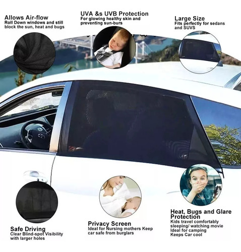 4 Cubres Parasoles Para Ventana De Coche Con Protección Uv