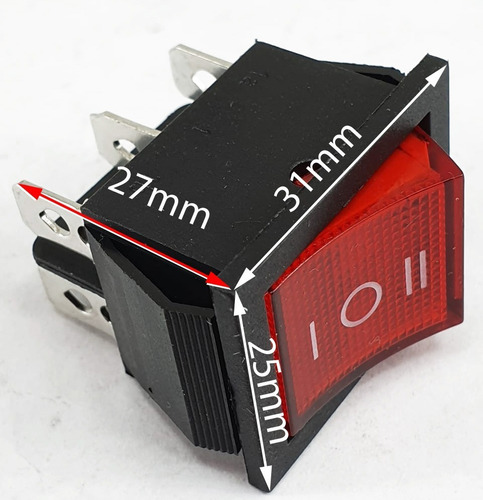 Llave Tecla On-off-on 6 Patas 3 Posiciones Doble Inversor