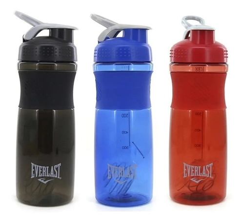 Botella Batidor Everlast Gimnasio Deporte Vaso Suplemento Color Rojo