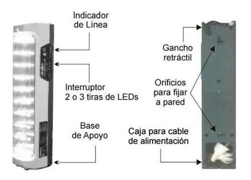 Imagen 3 de 7 de Luz Emergencia Atomlux 2028 Led 30 Led Hasta 24hs Oferta Ya!