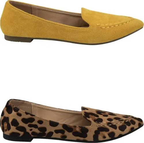 Zapatos Balerinas Kit De 2 Pares Amarillo Y Animal Print