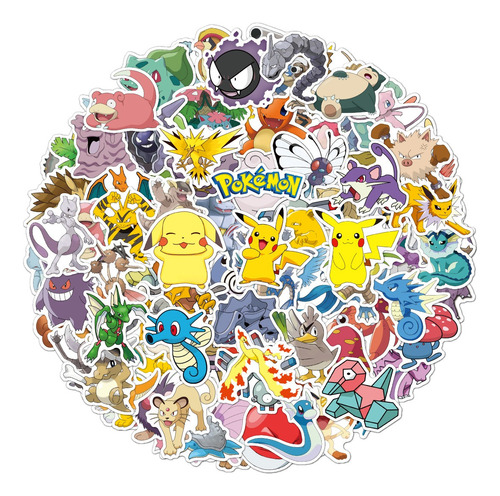 100 Pokemon Stickers Impermeables Pegatinas Pvc Calcomanía