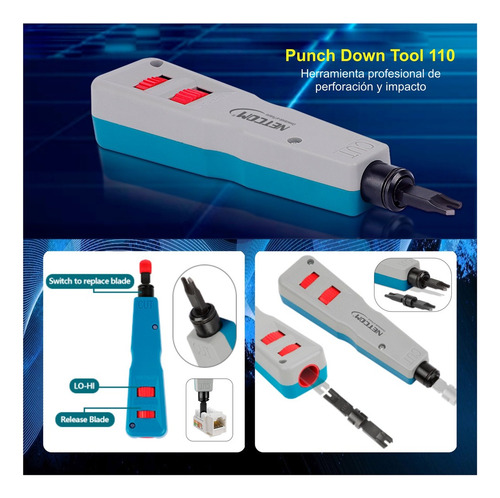 Ponchador De Impacto Netcom Punch Down 110/88 110/66 Cat5 6