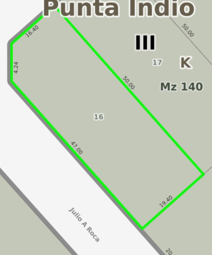 Punta Indio Terreno 20x50 Esquina Huáscar Y Julio Roca