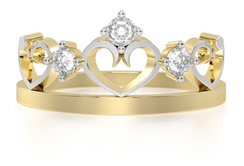 Anillo Corona De Oro 14k Doncella Abba Joyas