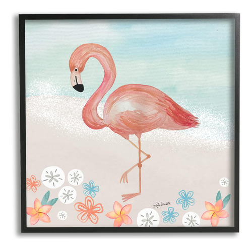 Stupell Industries Flamingo Standing Shoreline Varios Sand D