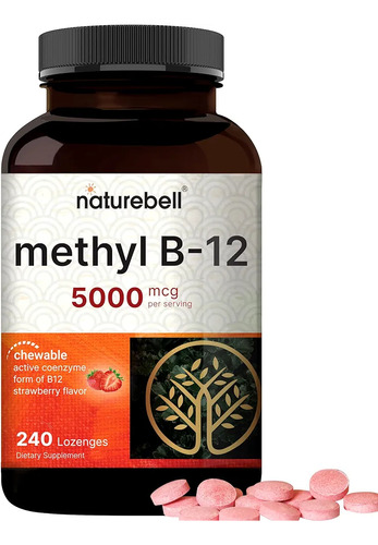 B12 5000mcg Metilcobalamina Naturebell 240 Tabletas 