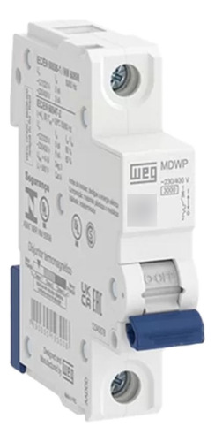 Disyuntor DIN monopolar Mdwp monofásico 63a Weg