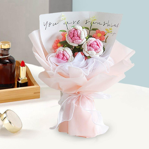 Ramo De Flores De Rosas De Ganchillo Bendición Eterna Lindo