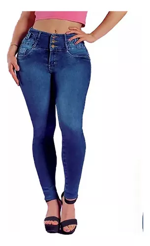 Jeans Mujer Pantalón Colombiano Mezclilla Strech Push Up 020