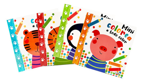 4 Mini Libros Para Colorear Colorea A Todo Color Infantil