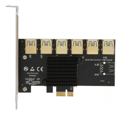 Placa Riser Pcie 1 Para Pcie 6 X Extensão Gráfica Usb3.0 Eas