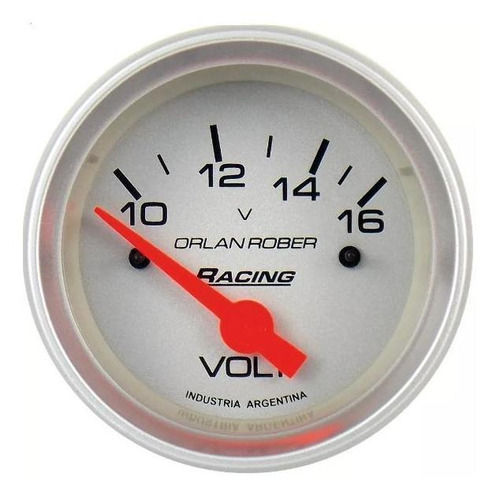 Voltimetro 12v Plata Racing 52mm Orlan Rober 324 P 12v