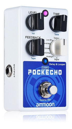 Ammoon Pedal De Efecto Guitarra Pockecho Delay & Looper 8 De