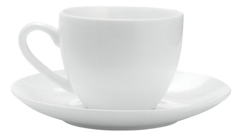Xícara Para Café Com Pires Lyor Clean Branca 100 Ml - Cada Branco