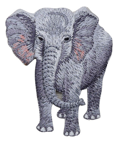 Parche Bordado Elefante Gris Para Planchar