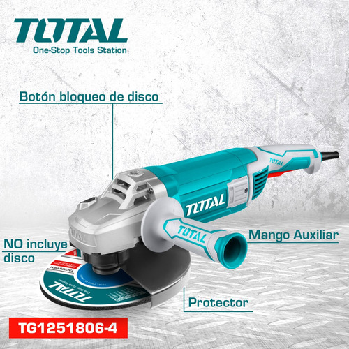 Amoladora angular 2400w Total Para Disco 180mm