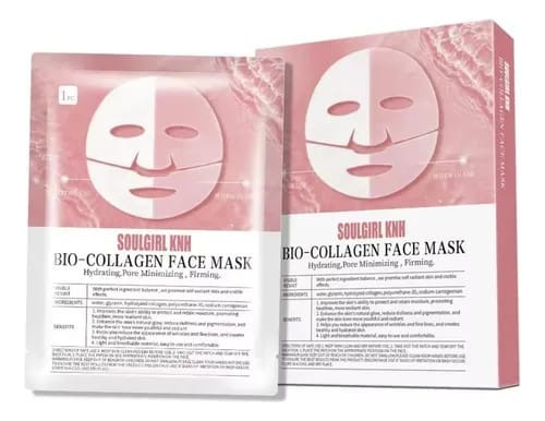 Mascarilla Facial Absorbible 100 % Bicolágeno Hidratante Todo Tipo De Piel