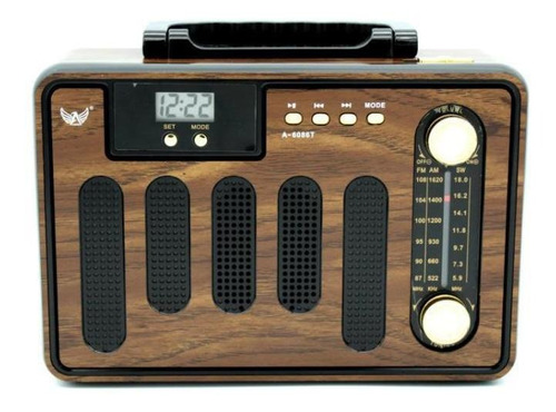 Radio Vintage Am Fm Com Relógio Entradas Pendrive Aux Antena