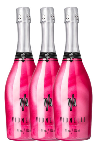 Pack 3 X Espumante Vionelli Rosé 750ml Brillo