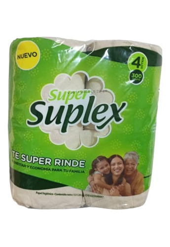 Papel Higiénico Super Suplex 300 Hojas 12x4 