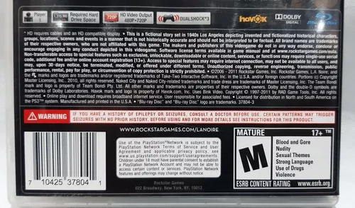 Jogo L.A. Noire PlayStation 3 Rockstar em Promoção é no Bondfaro