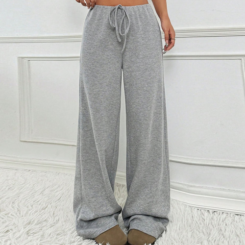 Pantalón Recto Casual Liso De Moda De Algodón Para Mujer