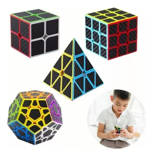 Paquete 4 Cubos Magico Megaminx Pyraminx Skewb 2x2 3x3 Cubo