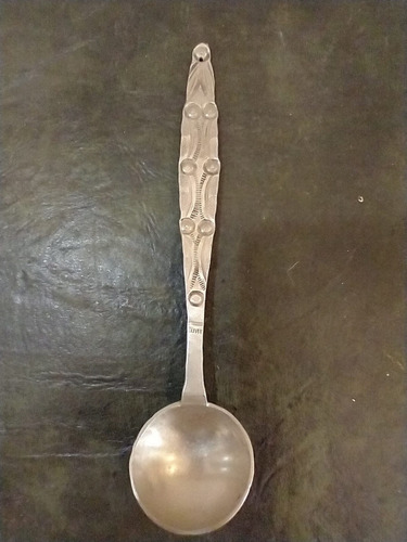 Antigua Cucharita De Colección De Metal Plateado 17 Cm