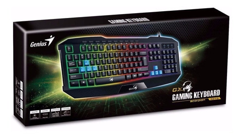 Teclado Genius Gamer Gx Scorpion K215 Retroiluminado Usb Idioma Español Latinoamérica Color Del Teclado Negro Color Negro